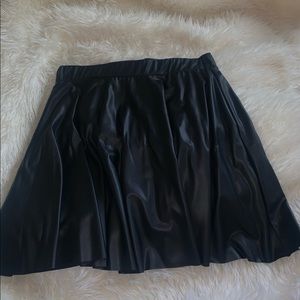Black faux leather skirt